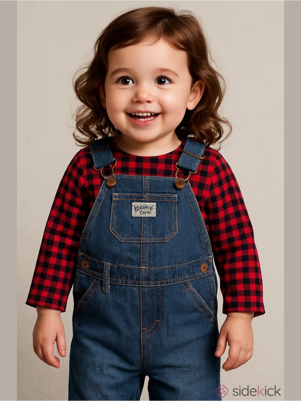 Oshkosh B’Gosh Red Plaid Lined Overalls & Buffalo Shirt Outfit. Brand New!